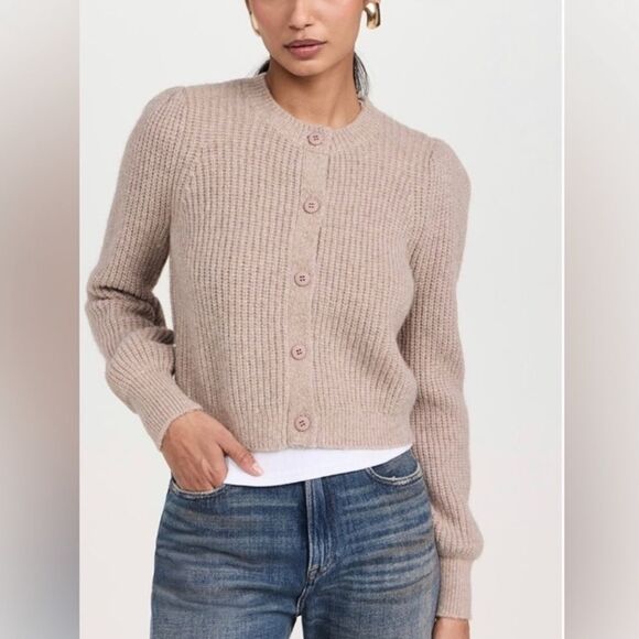 NEW Le Jean Jasmine Alpaca Cozy Cardigan Camel Size 4 - Picture 1 of 13